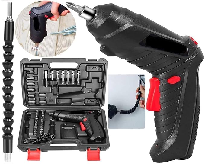 HandyCozy 48-in-1 Cordless Electric Screwdriver Set with LED Light (3.6V) – Compact DIY Repair Tool Kit