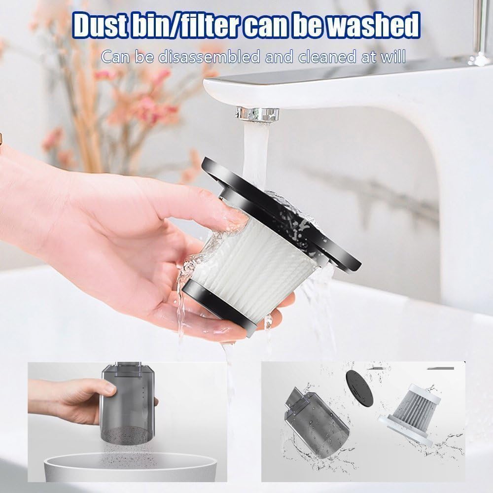HandyCozy  Wireless Car Mini Vacuum Cleaner with Blower – Rechargeable High-Suction Handheld Cleaner