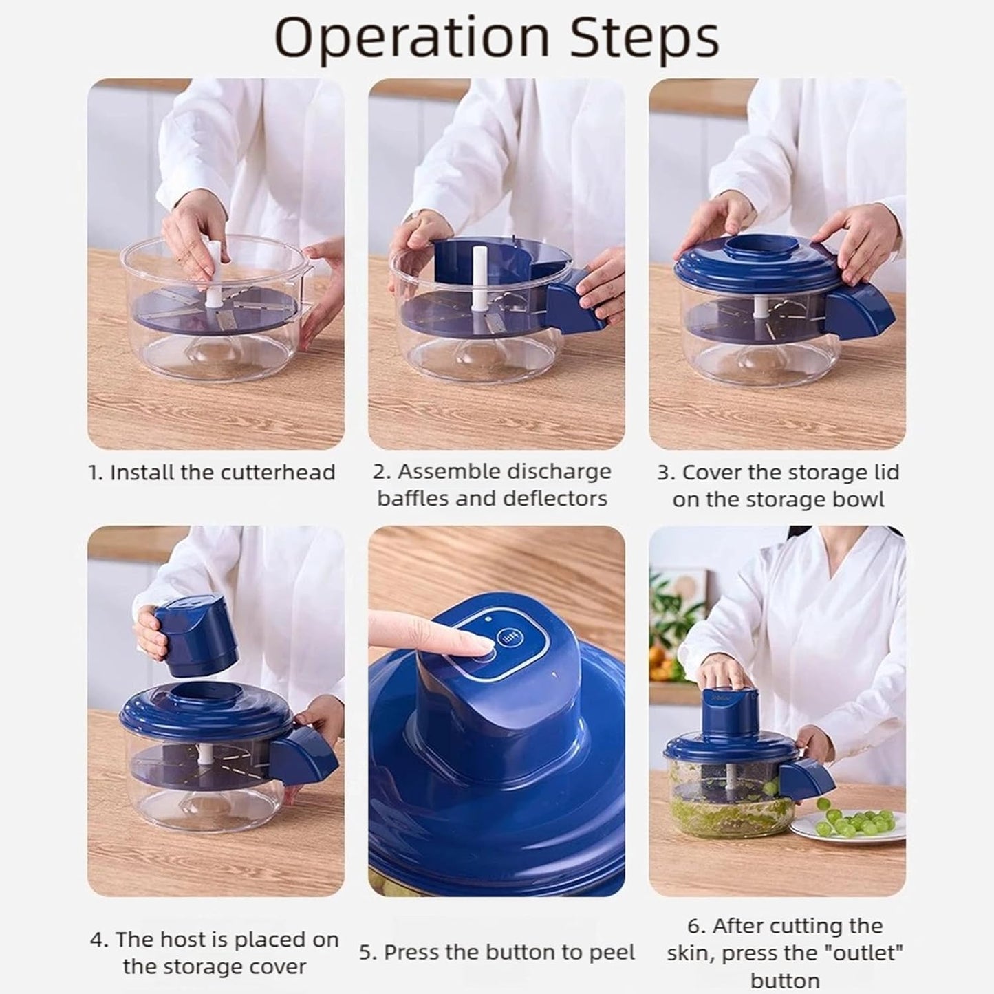 HandyCozy AutoPeel Pro™ Rechargeable Electric Fruit & Vegetable Peeler Set (USB Powered | Stainless Steel Blade)