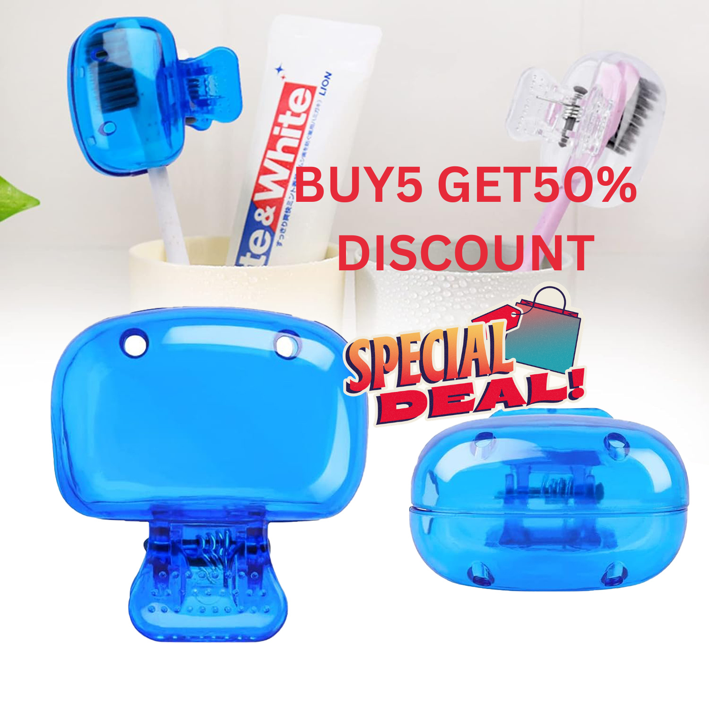 HygieneGuard™ Ventilated Toothbrush Head Cover Cap – Portable Dustproof Toothbrush Protector Case (1 Pc, Mix Color)