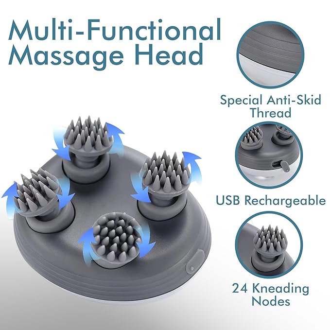 HandyCozy™ Smart Electric Scalp & Pet Massager | Rechargeable Full-Body Massager (1 Pc)