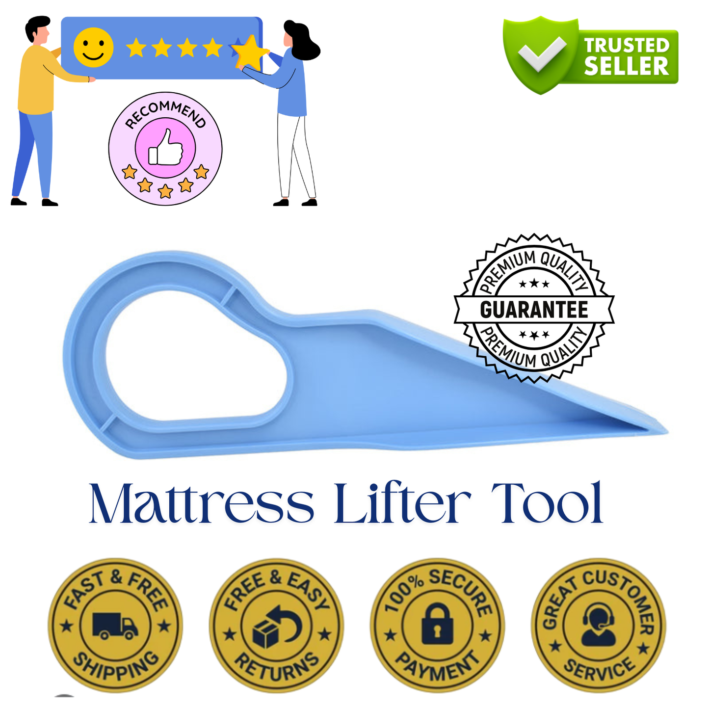 HandyCozy EasyLift™ Mattress Lifter – One-Hand Bed Sheet Changing Tool (23 cm)