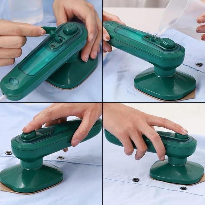 HandyCozy SteamGo™ Mini Handheld Garment Steamer & Travel Steam Iron (40ml | 2-in-1 Dry & Steam)