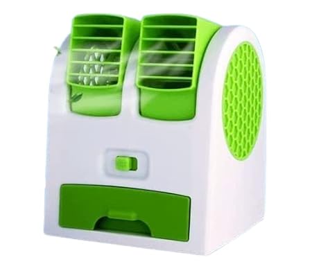 HandyCozy Dual Bladeless Mini Air Cooler – Portable USB Desktop Cooling Fan with Ice Chamber