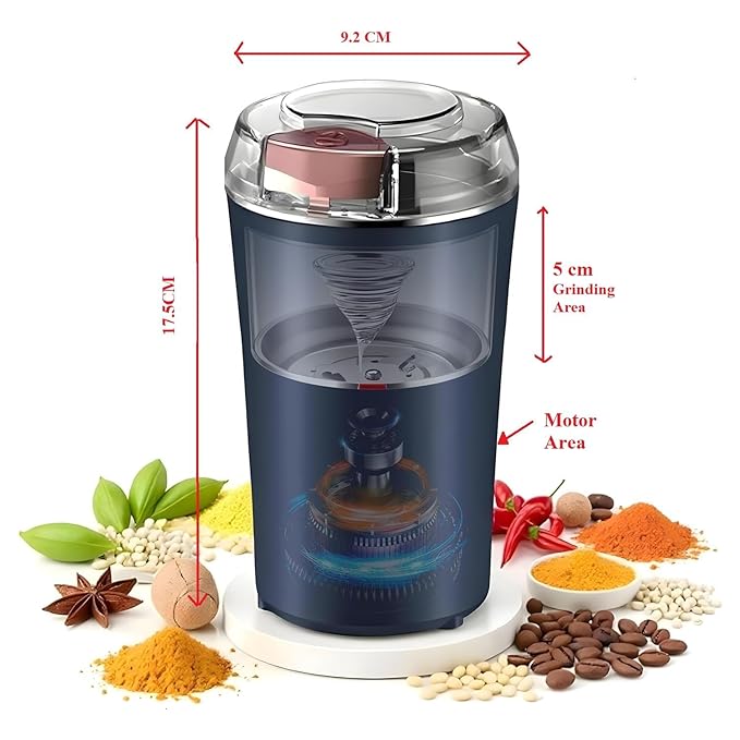 GrindMate™ Portable Mini Electric Mixer Grinder – Compact Coffee, Spice & Dry Masala Grinder for Home & Office