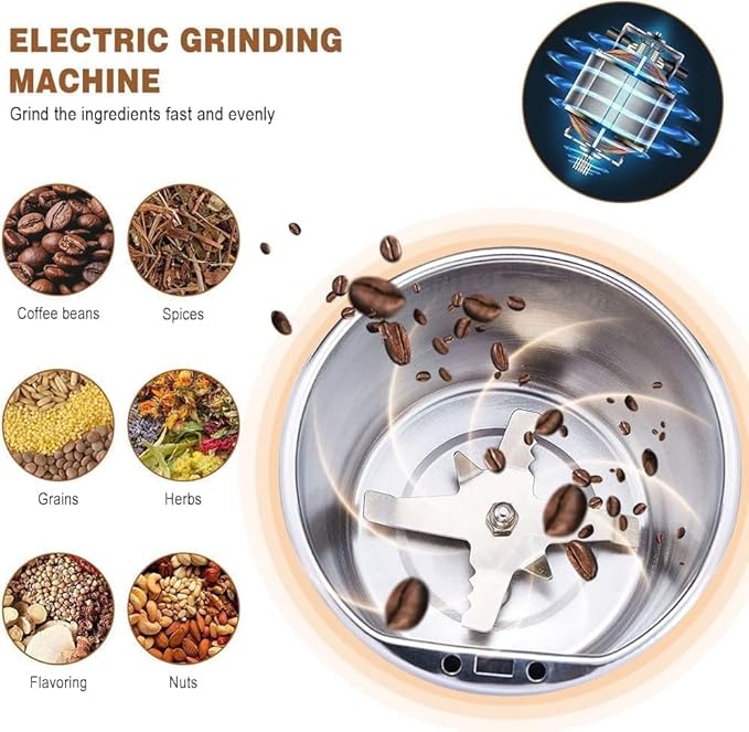 GrindMate™ Portable Mini Electric Mixer Grinder – Compact Coffee, Spice & Dry Masala Grinder for Home & Office