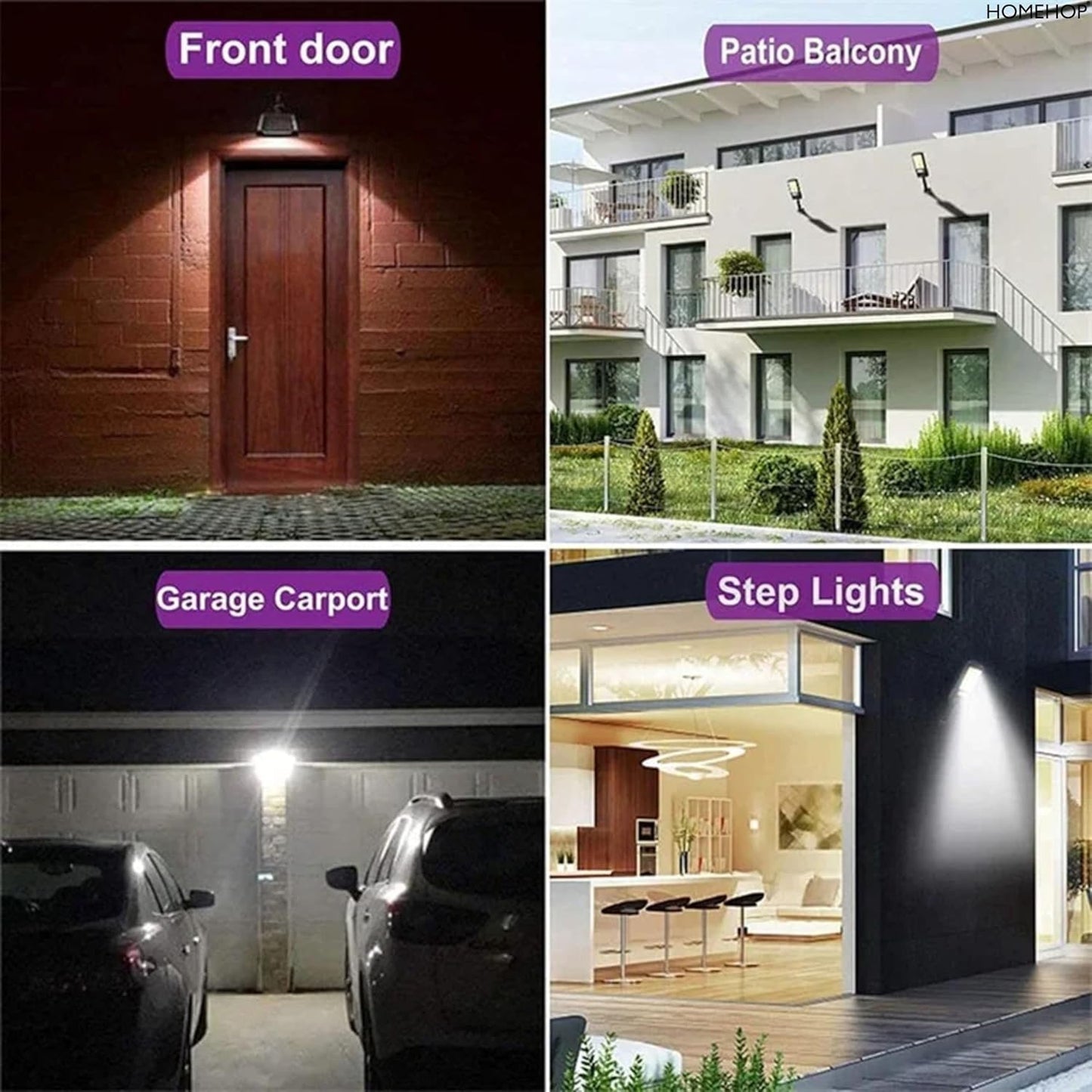 HandyCozy High-Power Solar LED Street Light with Motion Sensor & Remote – Waterproof Outdoor Security Wall Light