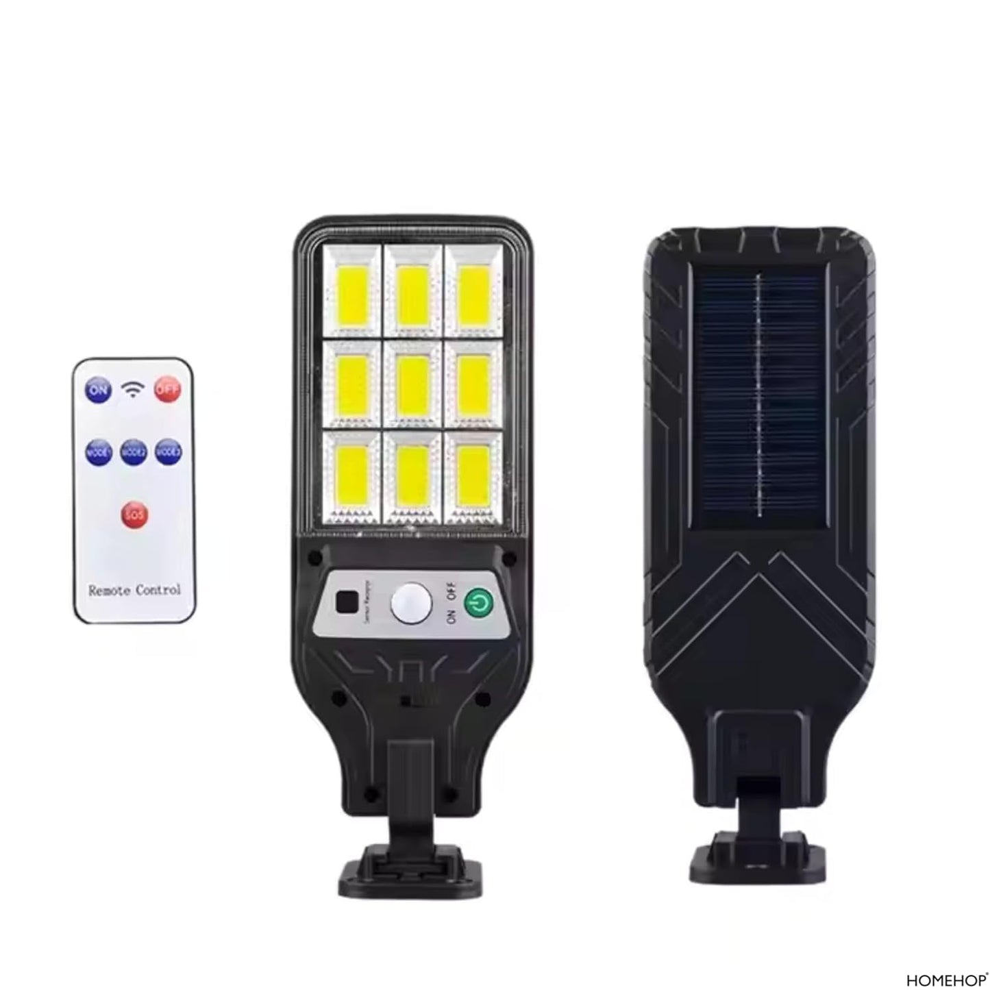 HandyCozy High-Power Solar LED Street Light with Motion Sensor & Remote – Waterproof Outdoor Security Wall Light
