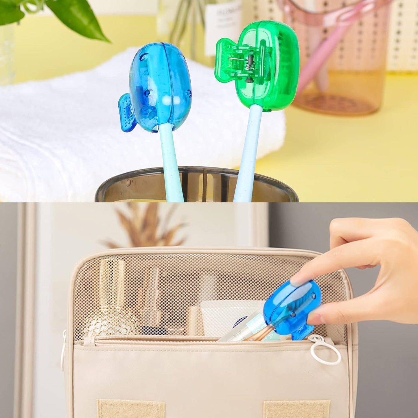 HygieneGuard™ Ventilated Toothbrush Head Cover Cap – Portable Dustproof Toothbrush Protector Case (1 Pc, Mix Color)