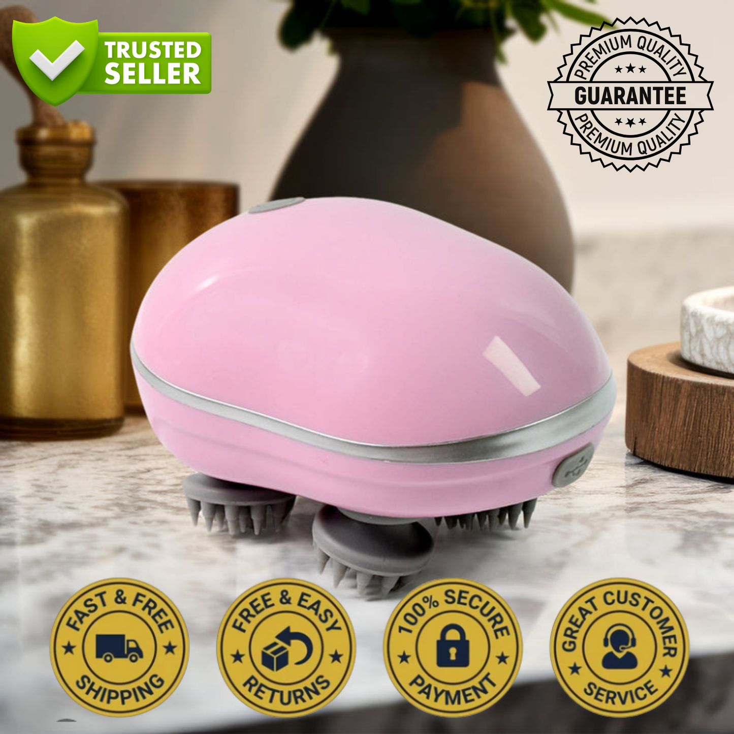 HandyCozy™ Smart Electric Scalp & Pet Massager | Rechargeable Full-Body Massager (1 Pc)