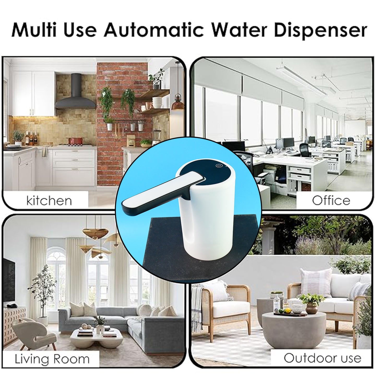 HandyCozy AquaPress™ USB Rechargeable Water Dispenser Pump