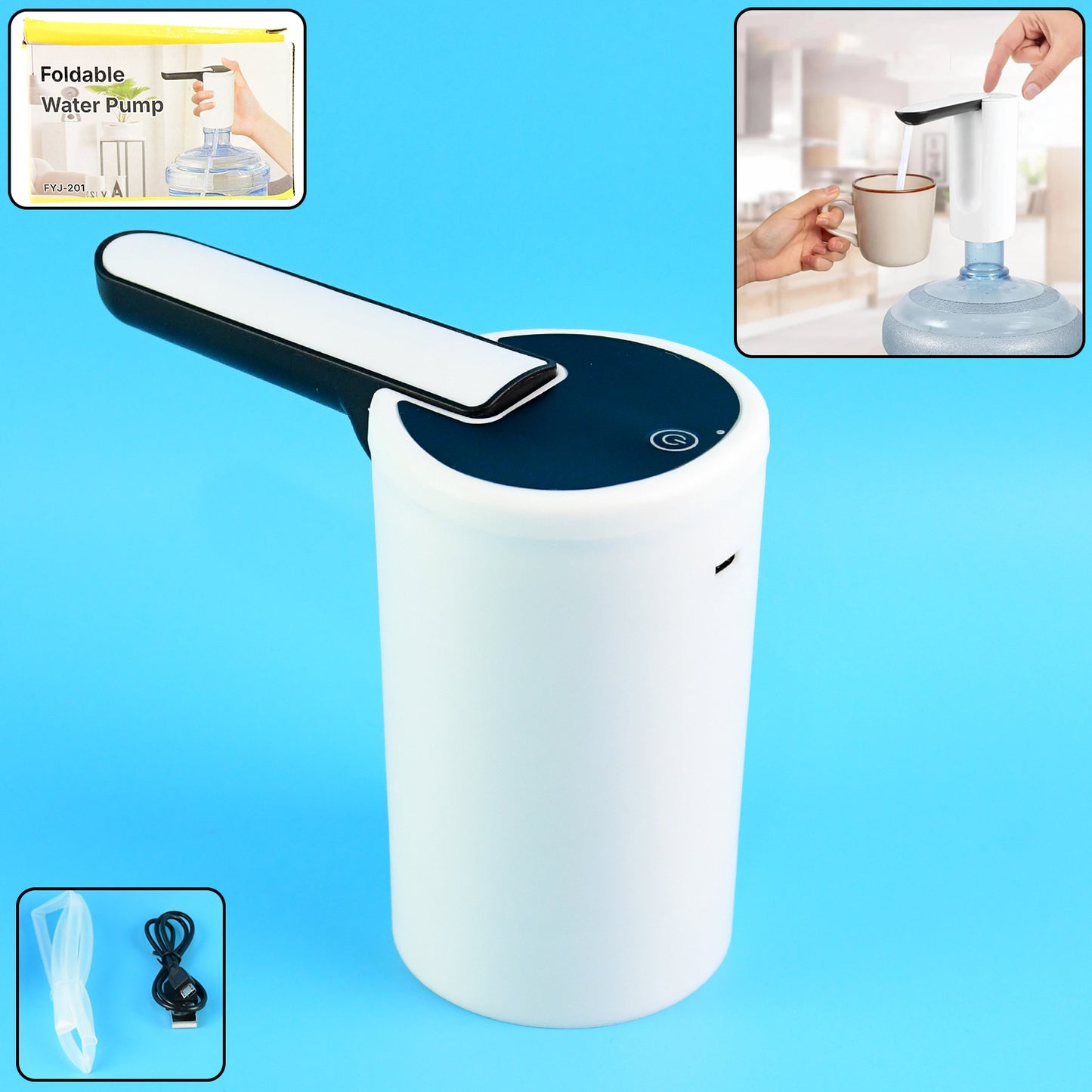 HandyCozy AquaPress™ USB Rechargeable Water Dispenser Pump